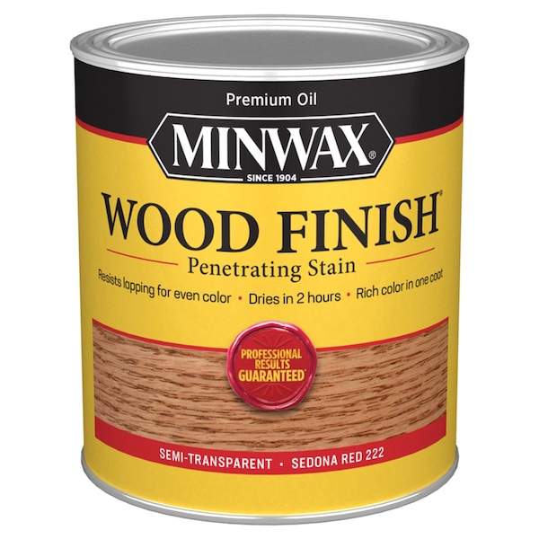 Wood Finish Semi-Transparent Sedona Red Oil-Based Penetrating Wood Stain 1 Qt